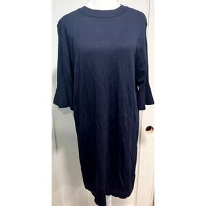 COS Knit Knee Length Bell Sleeve Dress Crewneck Half Sleeve Size S